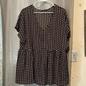 Tribal print peplum blouse